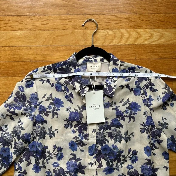 Sézane Pierro Shirt in Blue Floral - Picture 5 of 6